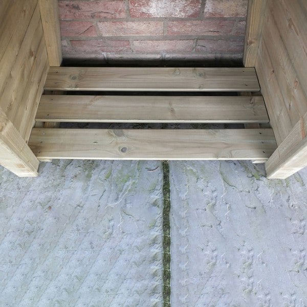 Shire Small Triangular Log Store interlock Pressure Treated 820Wx425D - Best Shed