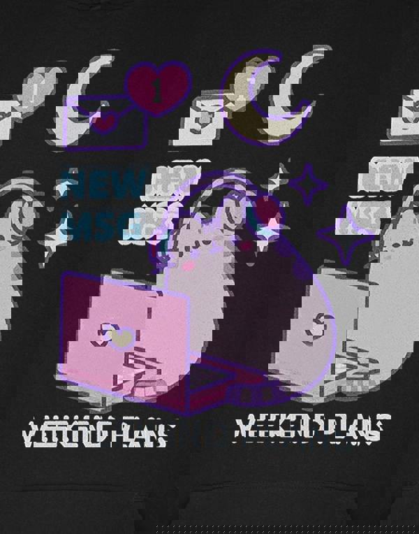 Pusheen Womens Black New Msg Hoodie