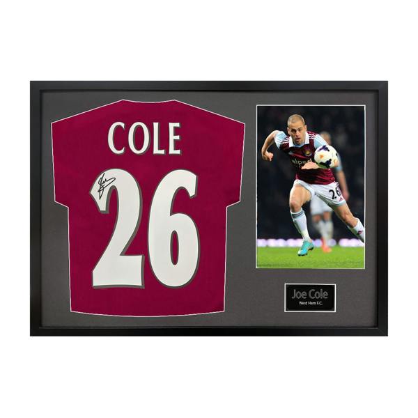 Joe Cole Signed West Ham Shirt Classic Frame