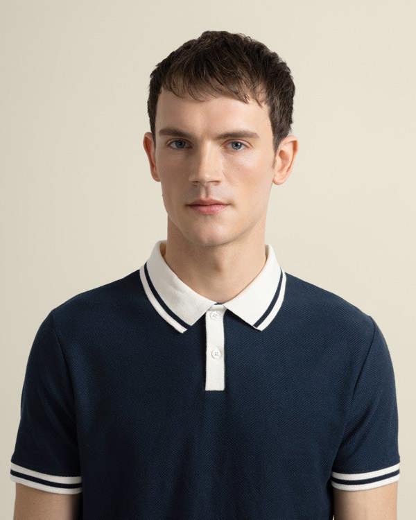 Larsson & Co Anders - Geometric Jacquard Polo Shirt