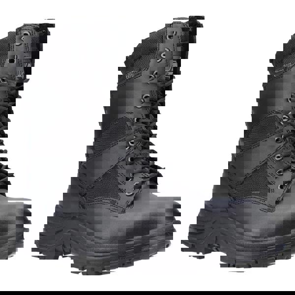 Amblers Safety Amblers Combat Men's Composite Toe Metal-Free Safety Tall Hi-Leg Boots, black, high ankle safety boots with cushioned sole and lace-up design.