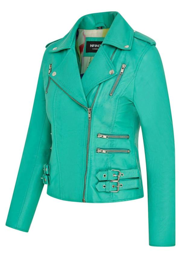 Infinity Leather Womens Leather Vintage Brando Biker Jacket-Orlando