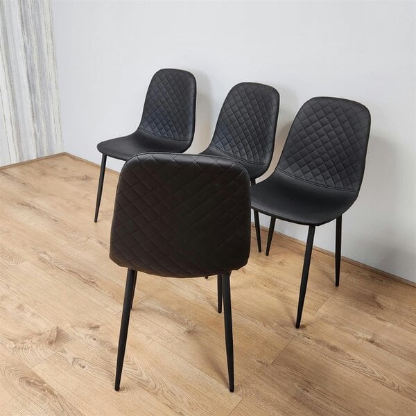 Kosy Koala Dining Chairs Set of 4 Black Leather Kitchen Chairs