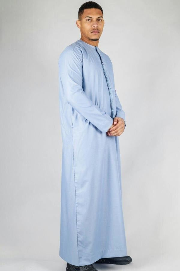 Infinity Leather Men's Thobe Emirati Islamic Jubba Robe Eid Tassel Regular Fit