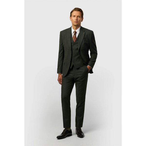 Ted Baker Tailored Fit Olive Texture Puppytooth Jacket