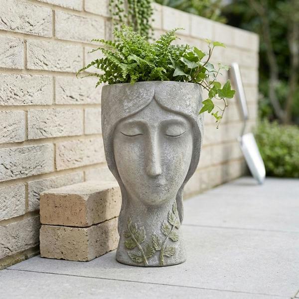 Garden Greatness Modern Lady Head in Hands Planter