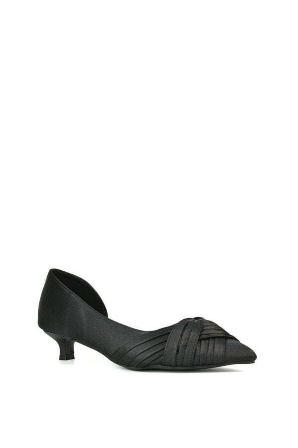XY LONDON Pointed Toe Kitten Low Heel Classic Bridal Shoe Pumps