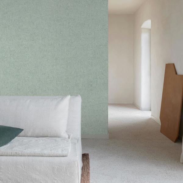 Grandeco Boutique Atogo Semi Plain Woven Effect Luxury Weight Embossed Wallpaper, Aqua