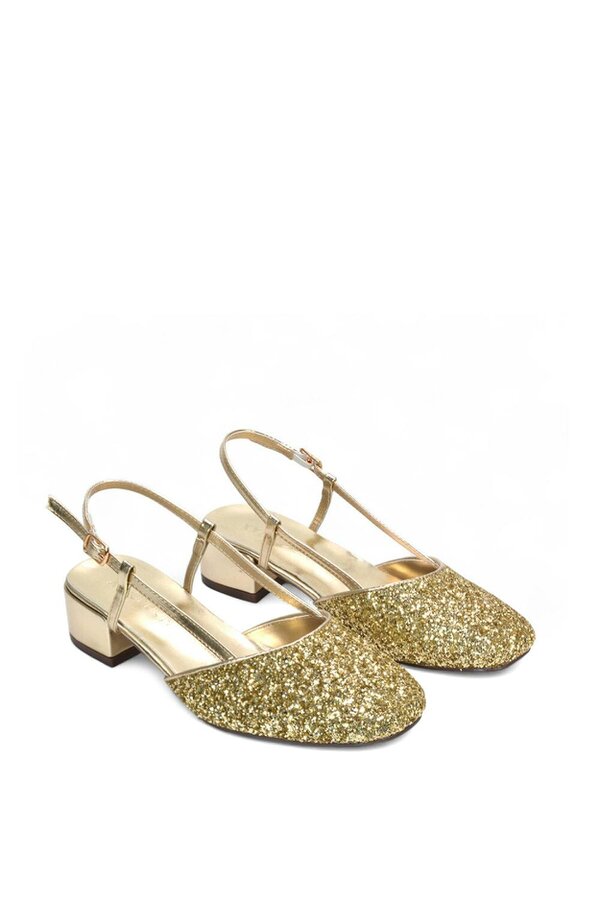 XY LONDON Slingback Court Shoes With Low Block Heel