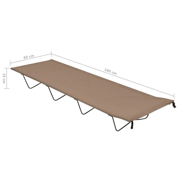 Berkfield Camping Beds 2 pcs 180x60x19 cm Oxford Fabric and Steel Taupe