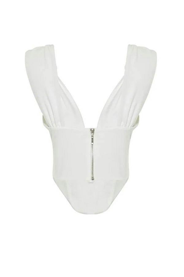 WOVCOR Knitted Tie-Detail Underwired Bustier