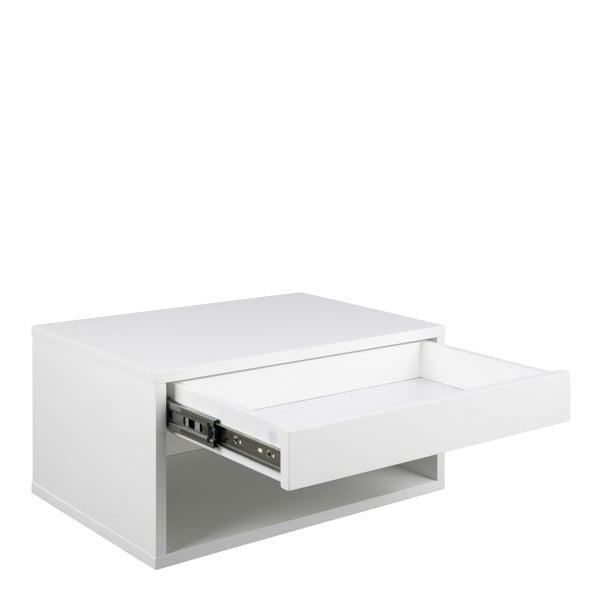 Furniture To Go Cholet Square Bedside Table with 1 Drawer in White