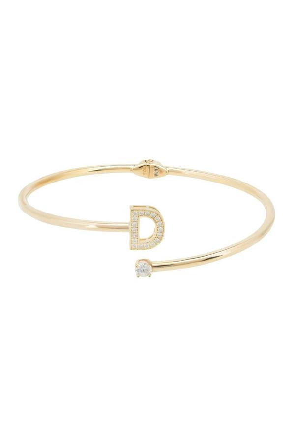 Initial Bangle Gold D - LATELITA Bracelets