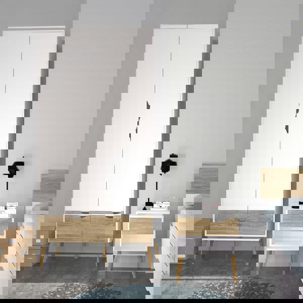 Furniture To Go Oslo Wardrobe 2 Doors 2 Drawers in White and Oak