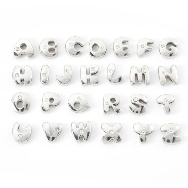 Aye Do Gifts Diamante Initial Alphabet Silver Necklace