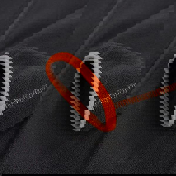 Scruffs Harbour Mens Micro Fleece Zip Up Jacket Coat, close-up of black fleece fabric with orange trim on the sleeve cuff.