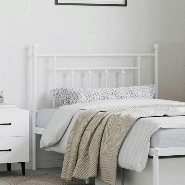 Berkfield Metal Headboard White 107 cm