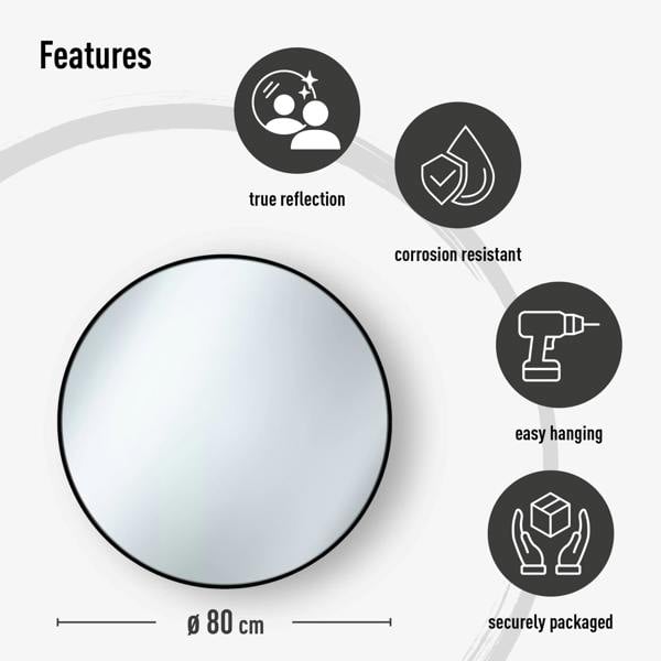 Nielsen Jaron Round Aluminium Wall Mirror - Silver