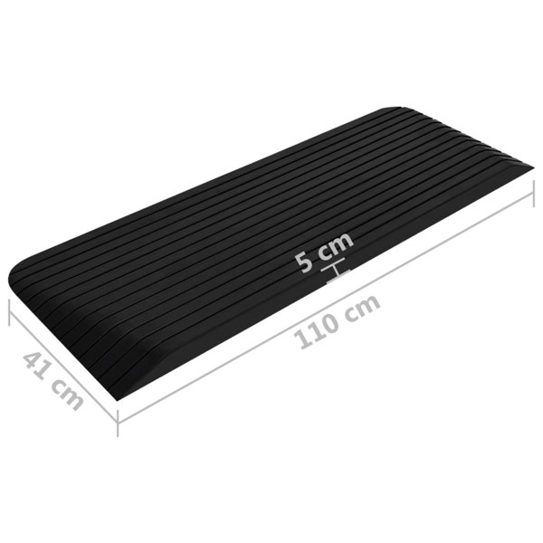 Berkfield Threshold Ramps 2 pcs 110x41x5 cm Rubber