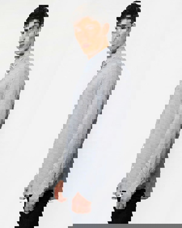 Armani Exchange Mens Long Sleeve Pattern Print Shirt - W/Quarry Irregular Lines 71BA