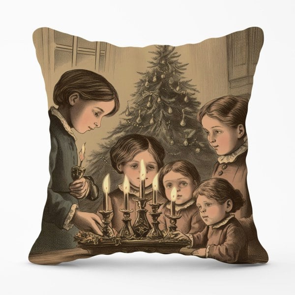 Warren Reed Christmas Candles Cushions