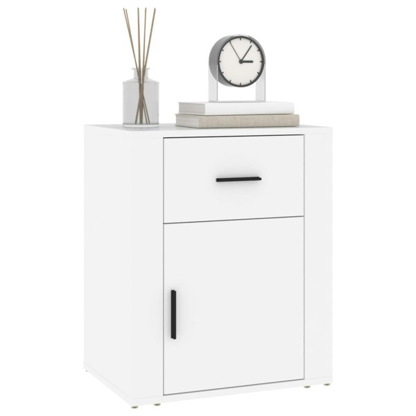 Berkfield Bedside Cabinet White 50x36x60 cm Engineered Wood
