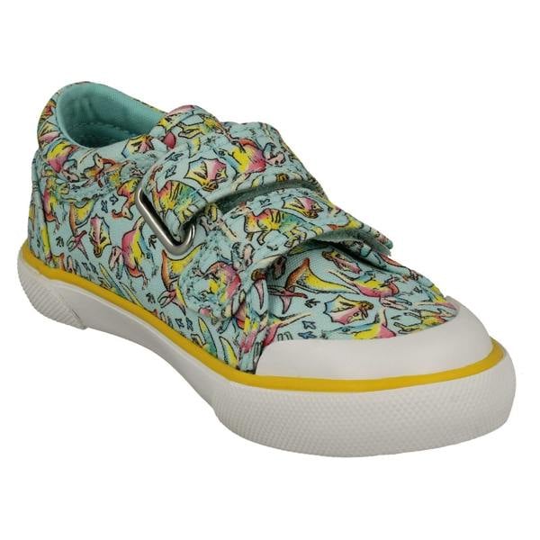 Start-rite Boys Startrite Dinosaur Detailed Hook & Loop Canvas Shoes Dino-Mite