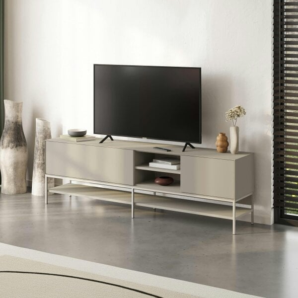 Decortie Amira 180cm Modern TV Stand, Entertainment Centre with Metal Legs & Push-to-Open Doors