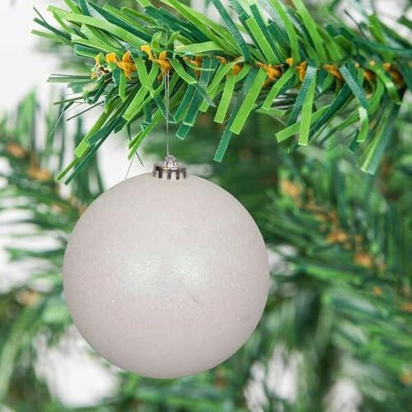 Shatchi White PVC Christmas Baubles Pack Sizes, Shatterproof 10cm Hanging Decorations for Tree and Home
