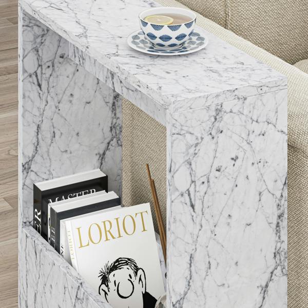 Decortie Simpi Slim End Table with Magazine Rack (H) 60cm