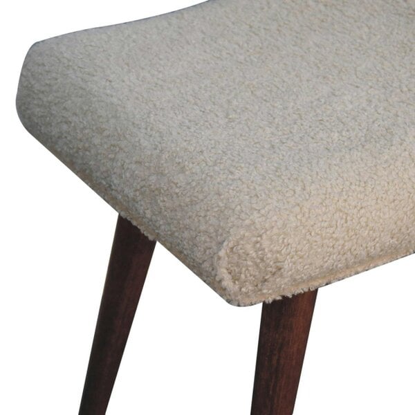 Wyld Haus Bolzano Caramel Boucle Cream Curved Bench