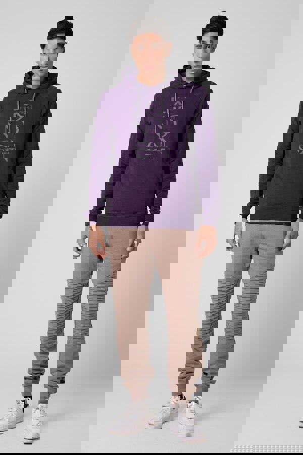 ENORSIA Raglan Sleeve Chest Print Hoodie