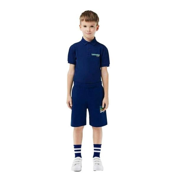 Lacoste Childrens/Kids Cotton Blend Relaxed Fit Sweat Shorts - Navy - 
