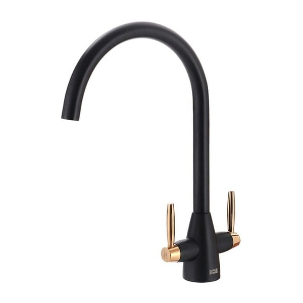 Stylish and Durable Twin Lever Monobloc Tap with Swivel Spout Kitchen Taps Living and Home