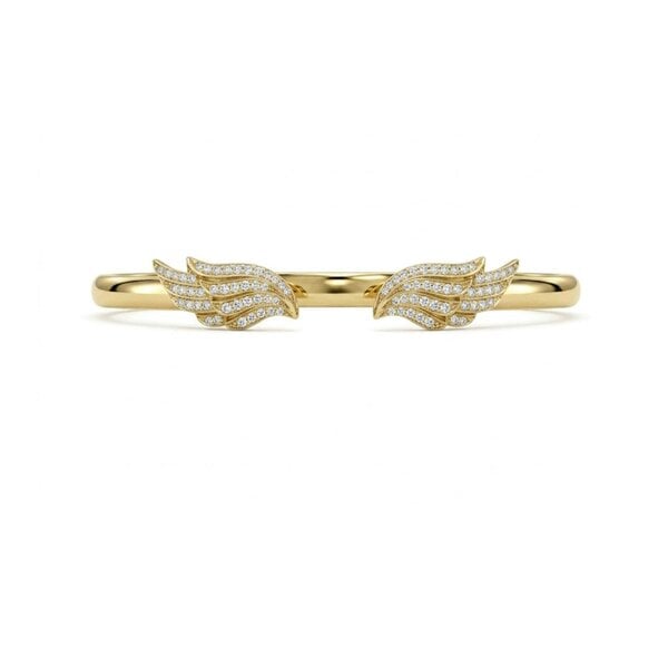 BLOOMTINE Angel Wing Chunky Gold Vermeil Bangle