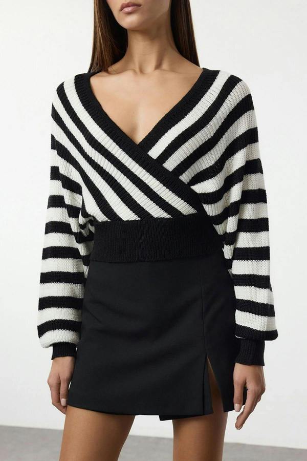 WOVCOR Wrap Front Knitted Jumper