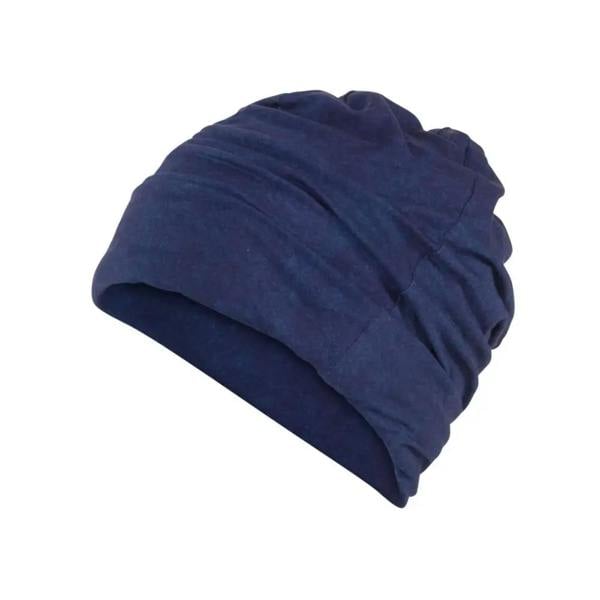 Navy blue slouchy Fashy reversible soft fabric cap with textured pattern