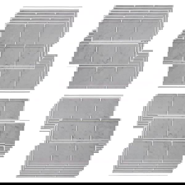 WALPLUS WT1902 - Grey Marble Stone Tile Sticker 6 x 12 inches / 15.4 x 30.5 cm  - 12pcs in a pack