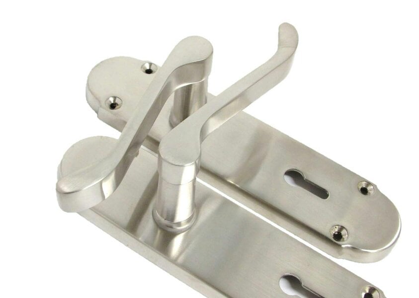 EDH Door Hardware Epsom Door Handle - Satin Nickel Internal Bathroom Door Handles - 170mm x 42mm