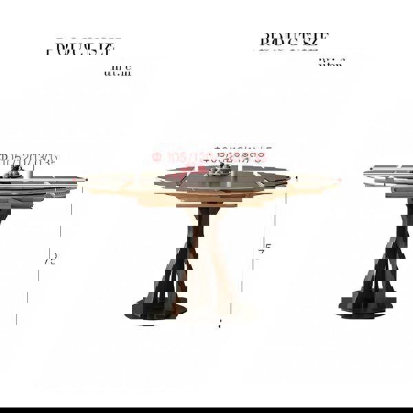 Weilai Concept Caruso Round Folding Dining Table, Sintered Stone, Black, 120CM, Clearance