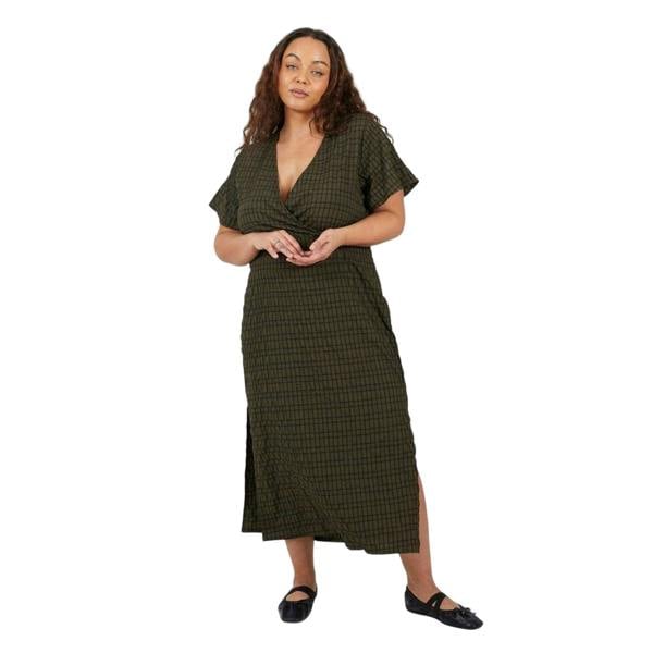 Brave Soul Womens/Ladies V Neck Wrap Dress - Khaki/Black - 