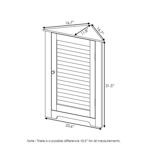 WALPLUS Indo Corner Louver Door Cabinet, Espresso | Elegant Interior Wall Decoration