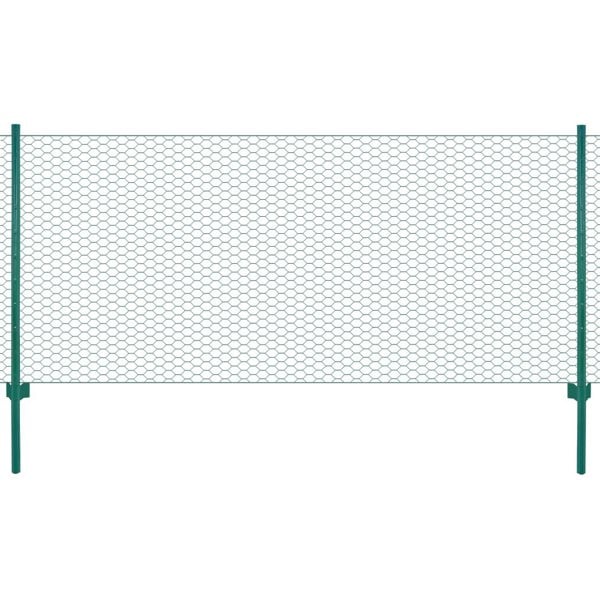 Berkfield Wire Mesh Fence with Posts Steel 25x1 m Green