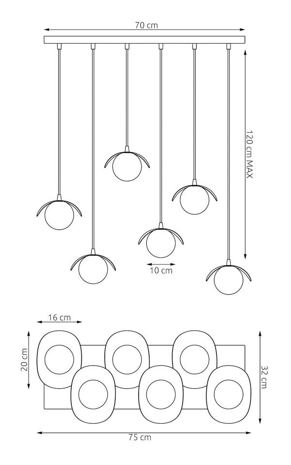 Emibig RITUAL Pendant lamp 6 x G9 White with White Shade