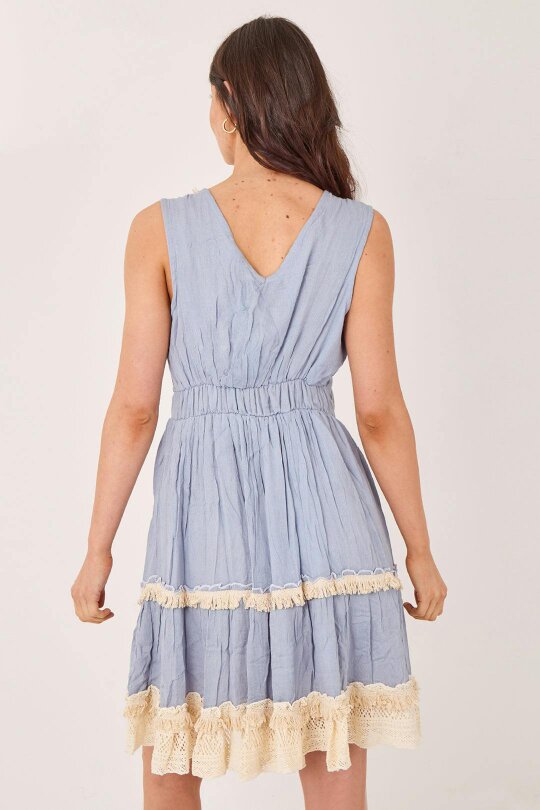 Elaina Fashion Boho Tiered Tassel Detail Dress
