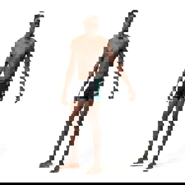 Black and green Speedo Hyperboom Panel Aquashort swim trunks