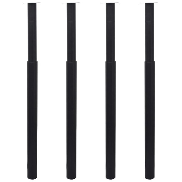 Berkfield Telescopic Table Legs 4 pcs Black 710 mm-1100 mm