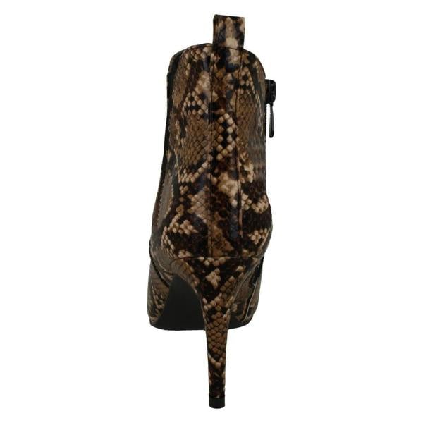 Spot On Ladies Spot On Snake Print Ankle Boots F50990