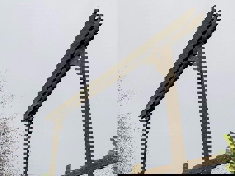 Arbor Garden Solutions Screen Double Beam Pergola, Plant Climbing Arbour - Corbel Sculpted Brace