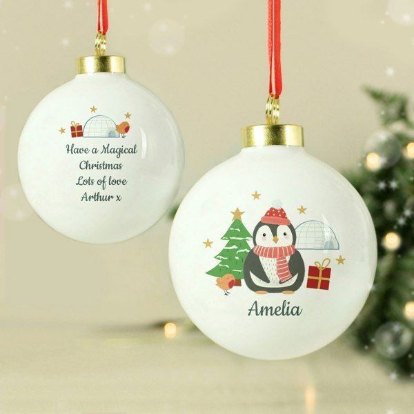 Personalised Memento Company Personalised Christmas Penguin Bauble